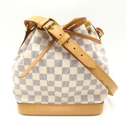 Louis Vuitton Noe BB Shoulder Bag, Coated Canvas, Damier Azur, Women's, White, N41220