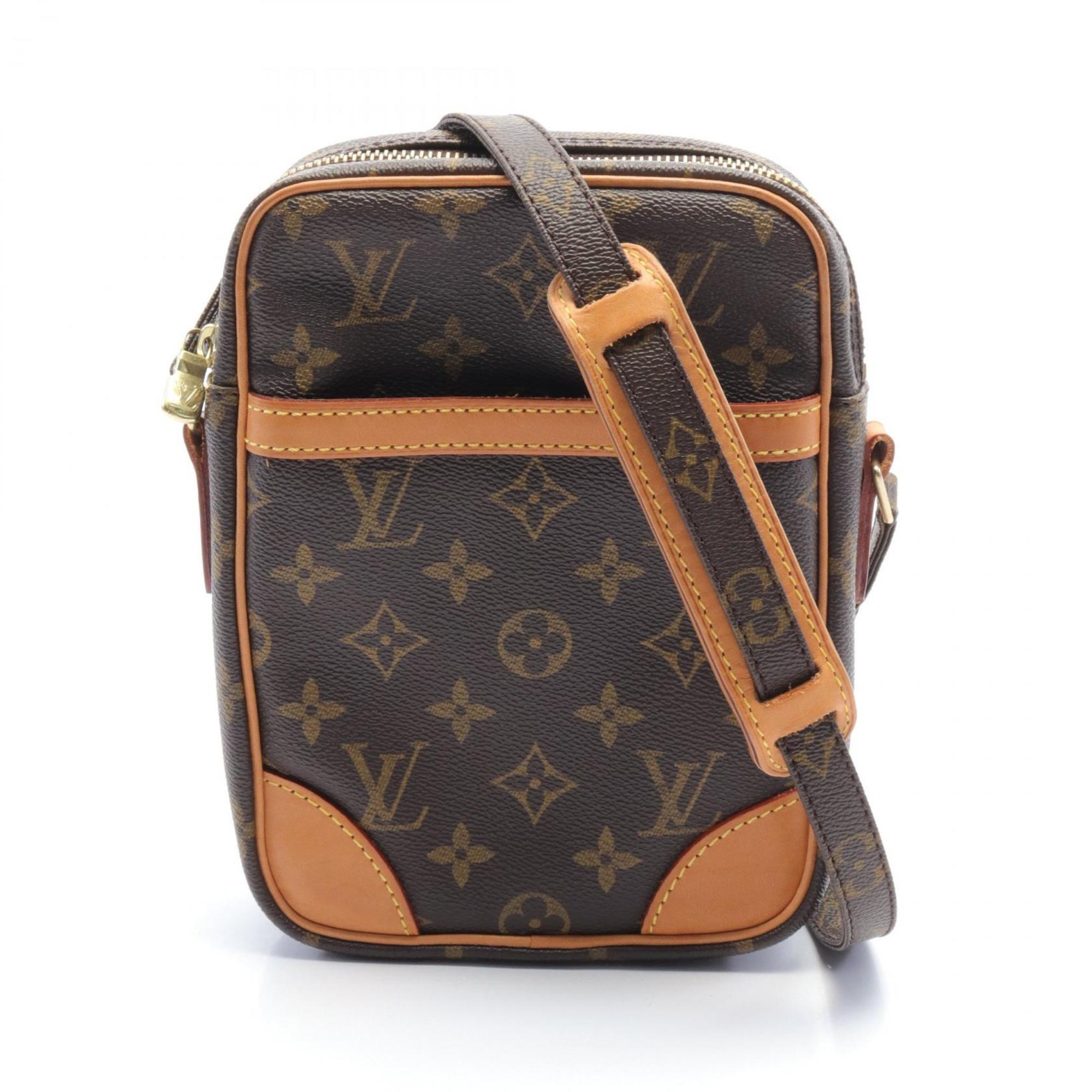 Louis Vuitton Danube Monogram Shoulder Bag, Coated Canvas, Leather, Women's, Brown, M45266