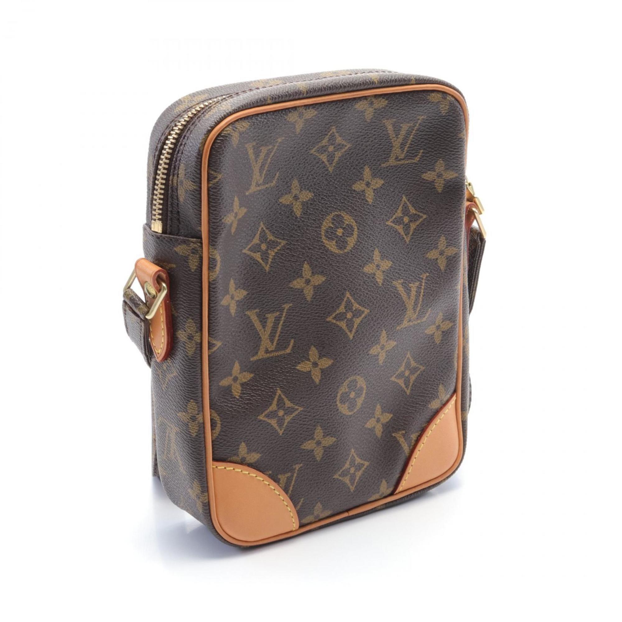 Louis Vuitton Danube Monogram Shoulder Bag, Coated Canvas, Leather, Women's, Brown, M45266