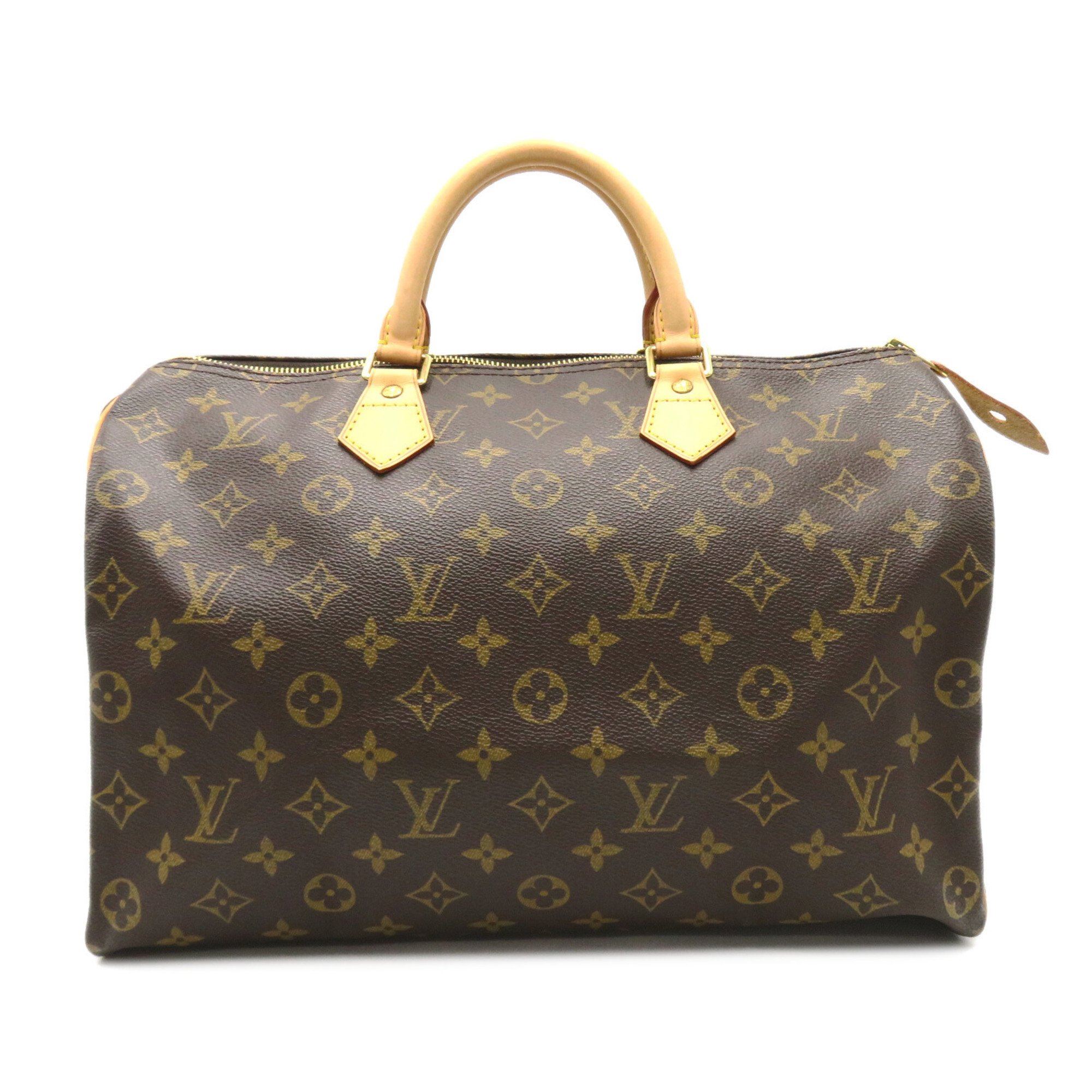 Louis Vuitton Speedy 35 Handbag, Coated Canvas, Women's, Brown, M41524