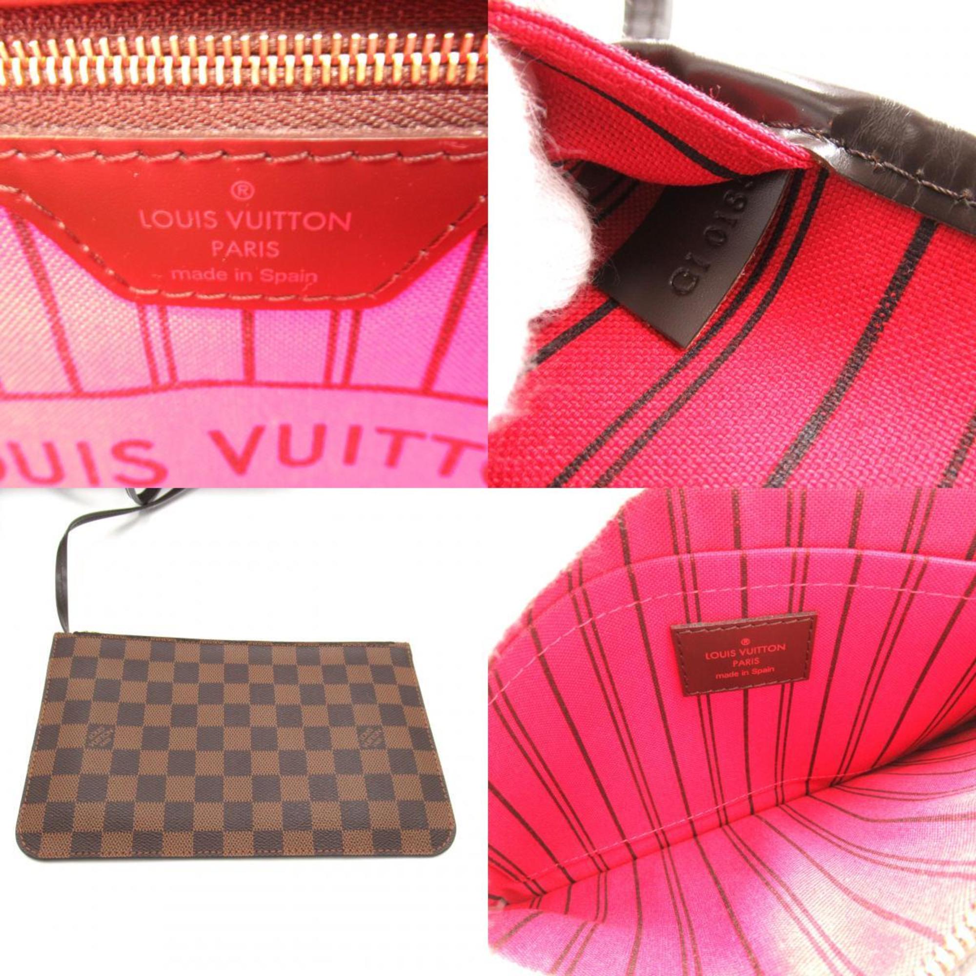 Louis Vuitton Neverfull MM Bag, Coated Canvas, Damier, Women's, Brown, N41358