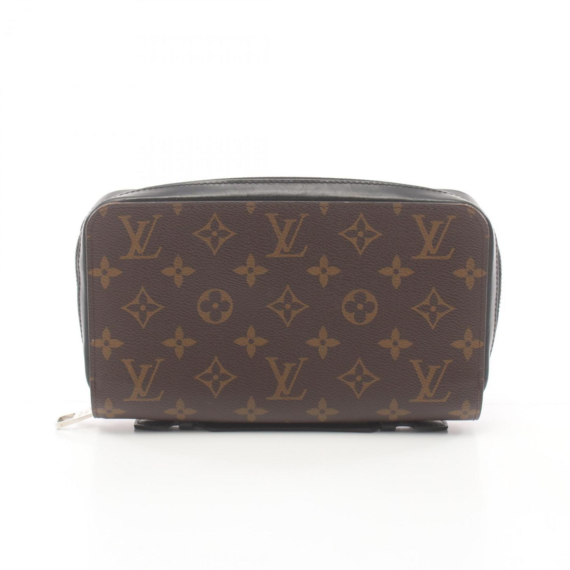 Louis Vuitton Zippy XL Round Long Wallet Coated Canvas Leather Monogram Macassar Men's Brown M61506