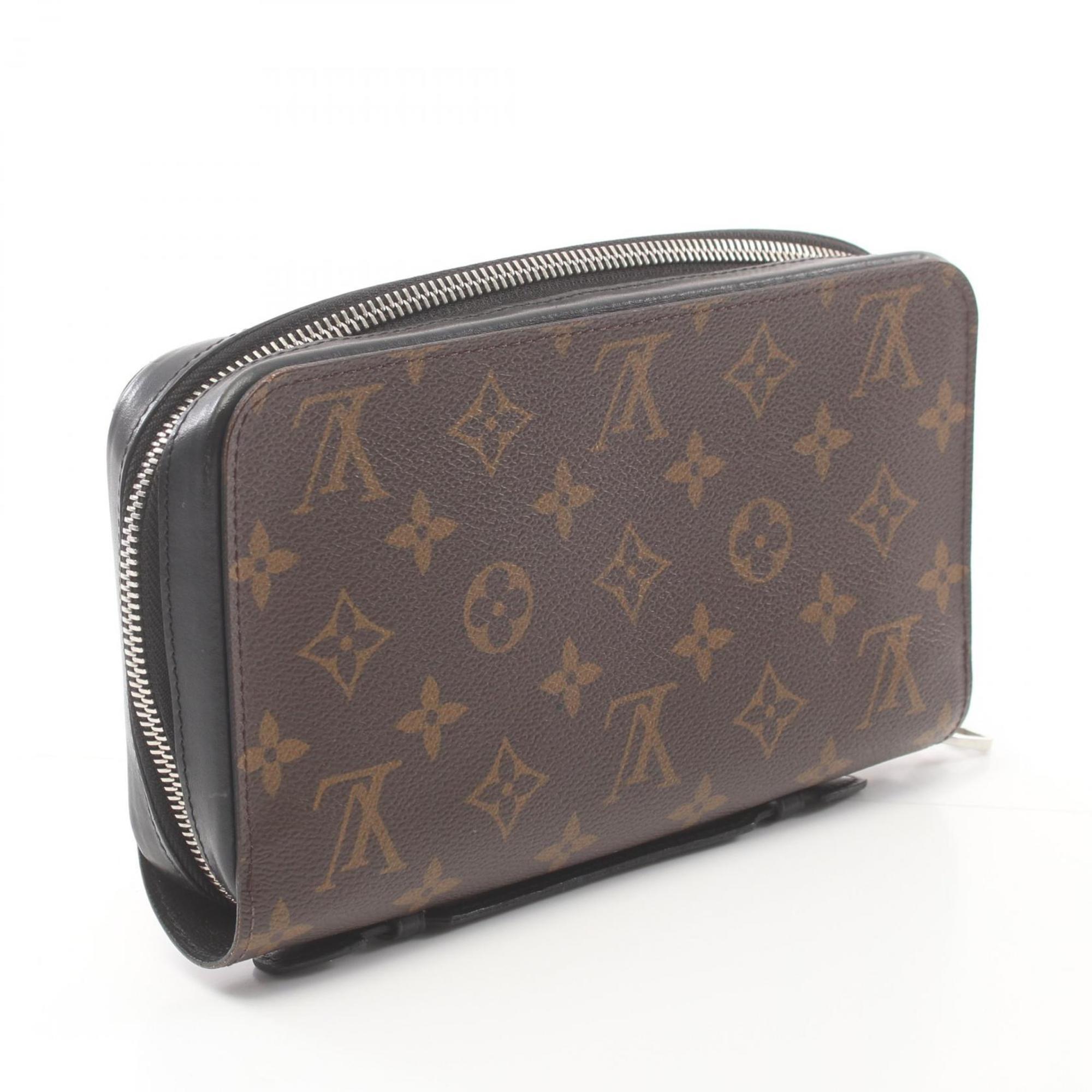 Louis Vuitton Zippy XL Round Long Wallet Coated Canvas Leather Monogram Macassar Men's Brown M61506