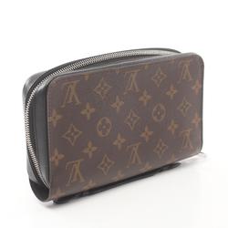 Louis Vuitton Zippy XL Round Long Wallet Coated Canvas Leather Monogram Macassar Men's Brown M61506