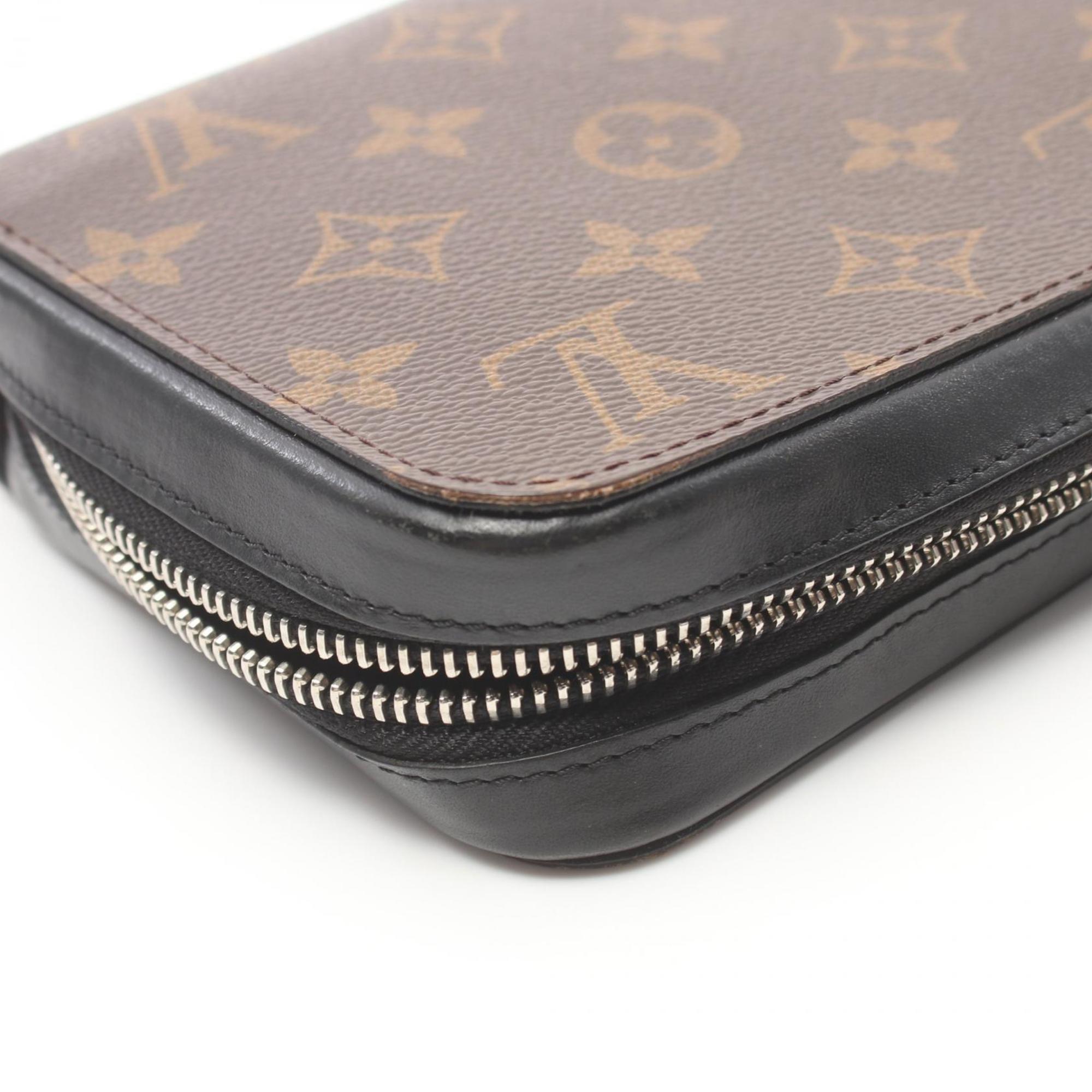 Louis Vuitton Zippy XL Round Long Wallet Coated Canvas Leather Monogram Macassar Men's Brown M61506