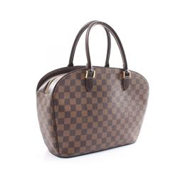 Louis Vuitton LOUIS VUITTON Saria Horizontal Damier Ebene Handbag Bag Coated Canvas Leather Women's Brown N51282