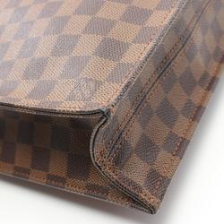 Louis Vuitton LOUIS VUITTON Sac Plat Tote Bag Coated Canvas Leather Damier Women's Brown N51140