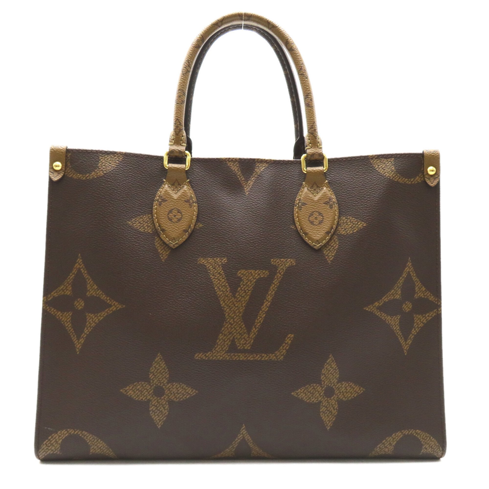 LOUIS VUITTON On the Go MM 2-way shoulder bag, coated canvas, Monogram Giant Reverse, women's, brown, M45321