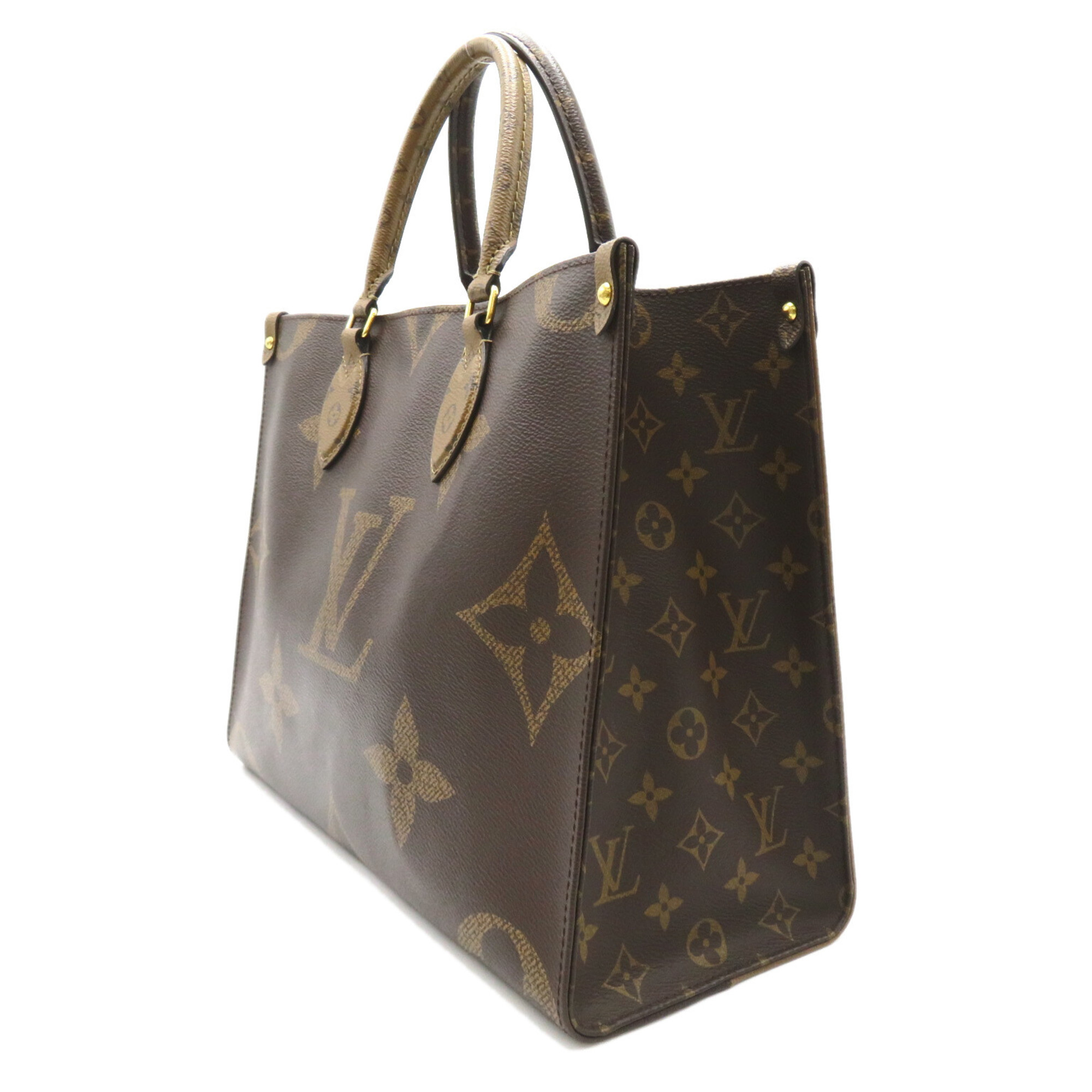 LOUIS VUITTON On the Go MM 2-way shoulder bag, coated canvas, Monogram Giant Reverse, women's, brown, M45321