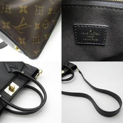 LOUIS VUITTON On My Side PM Shoulder Bag, Calfskin (Cowhide), Coated Canvas, Monogram, Women's, Black, M57728