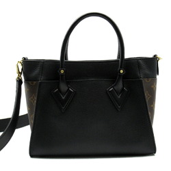 LOUIS VUITTON On My Side PM Shoulder Bag, Calfskin (Cowhide), Coated Canvas, Monogram, Women's, Black, M57728