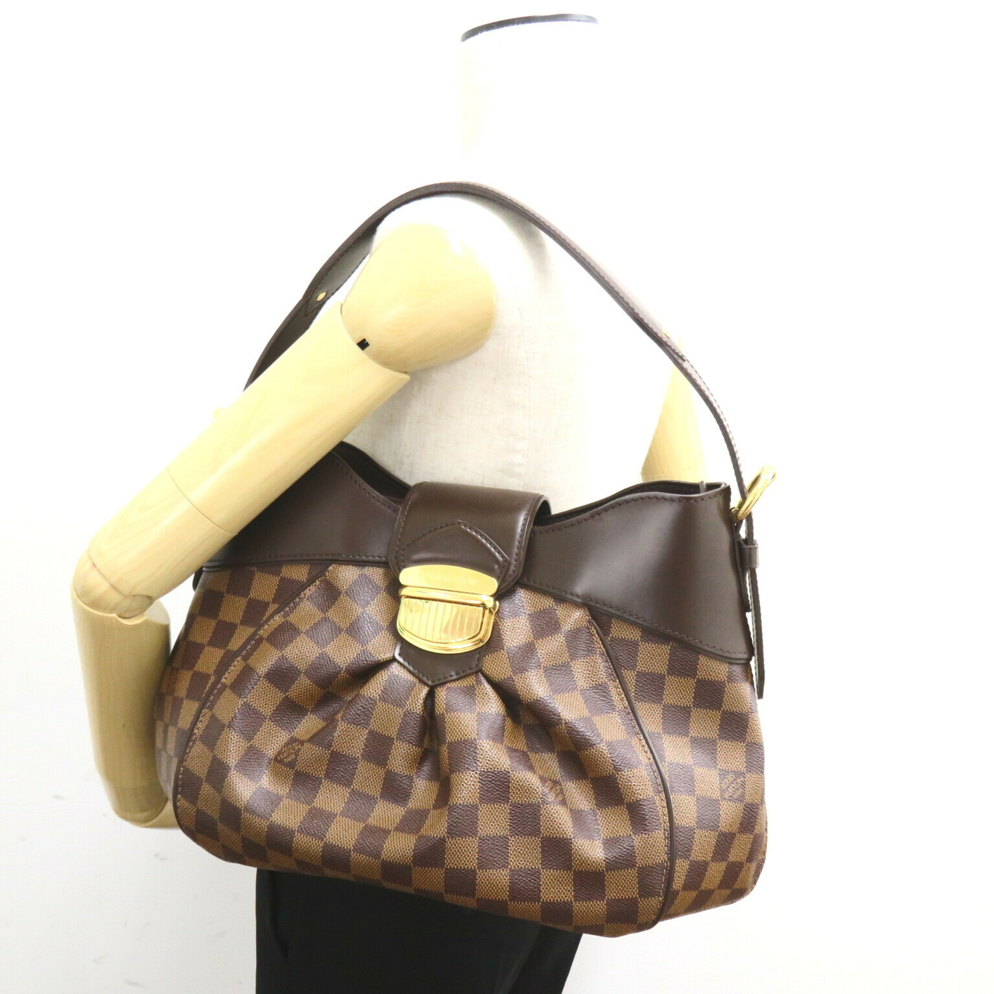 Louis Vuitton Sistine Shoulder Bag, Coated Canvas, Damier, Women's, Brown, N41541