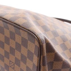 LOUIS VUITTON Saleya MM Damier Ebene Tote Bag, Coated Canvas, Leather, Damier, Women's, Brown, N51182