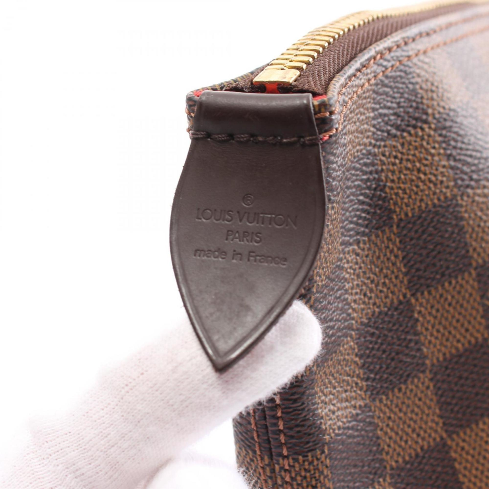 LOUIS VUITTON Saleya MM Damier Ebene Tote Bag, Coated Canvas, Leather, Damier, Women's, Brown, N51182