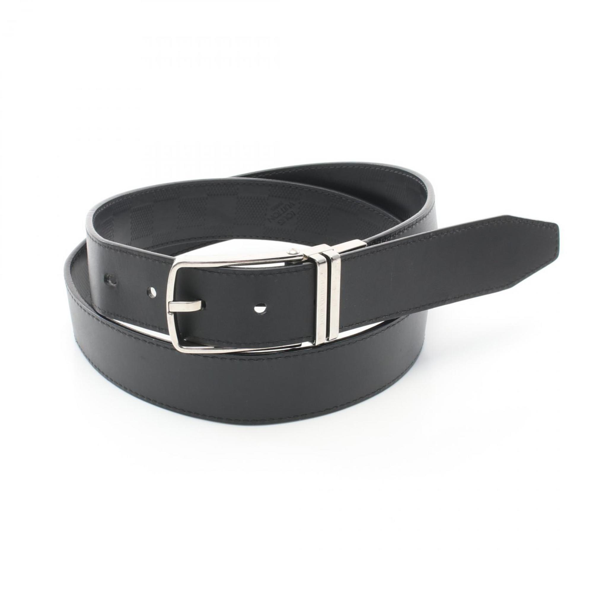 Louis Vuitton LOUIS VUITTON Santur Boston Damier Infini Onyx Belt Leather Men's Black M9685