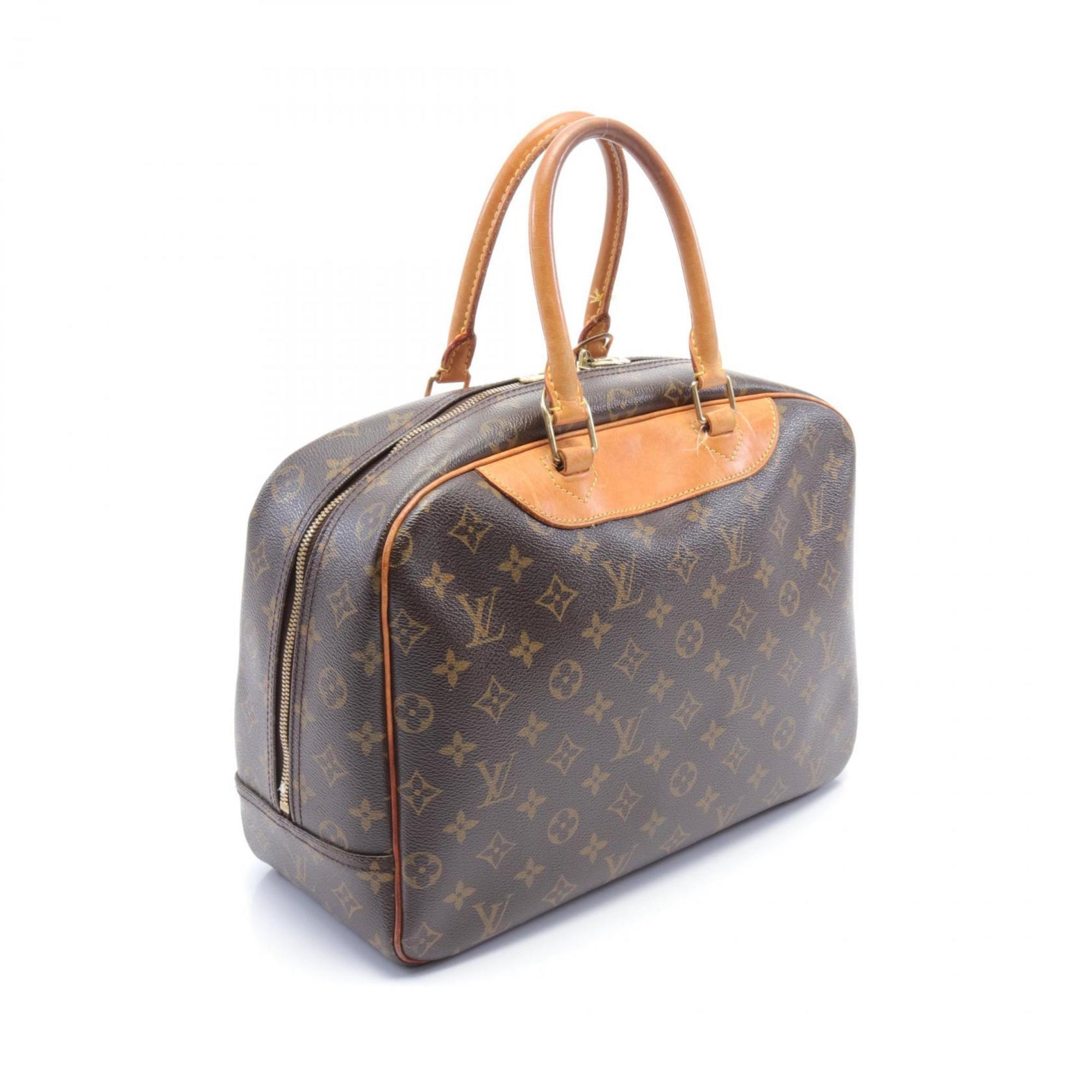 Louis Vuitton LOUIS VUITTON Deauville Bowling Vanity Monogram Handbag Bag Coated Canvas Leather Women's Brown M47270