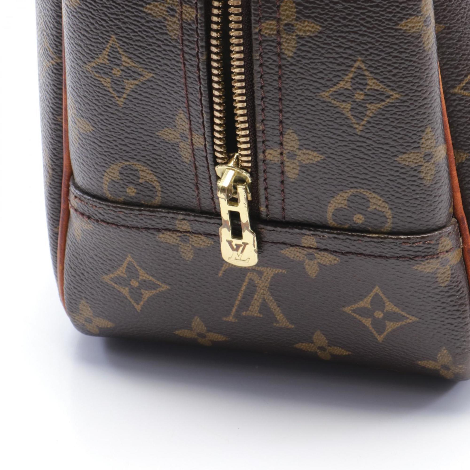 Louis Vuitton LOUIS VUITTON Deauville Bowling Vanity Monogram Handbag Bag Coated Canvas Leather Women's Brown M47270