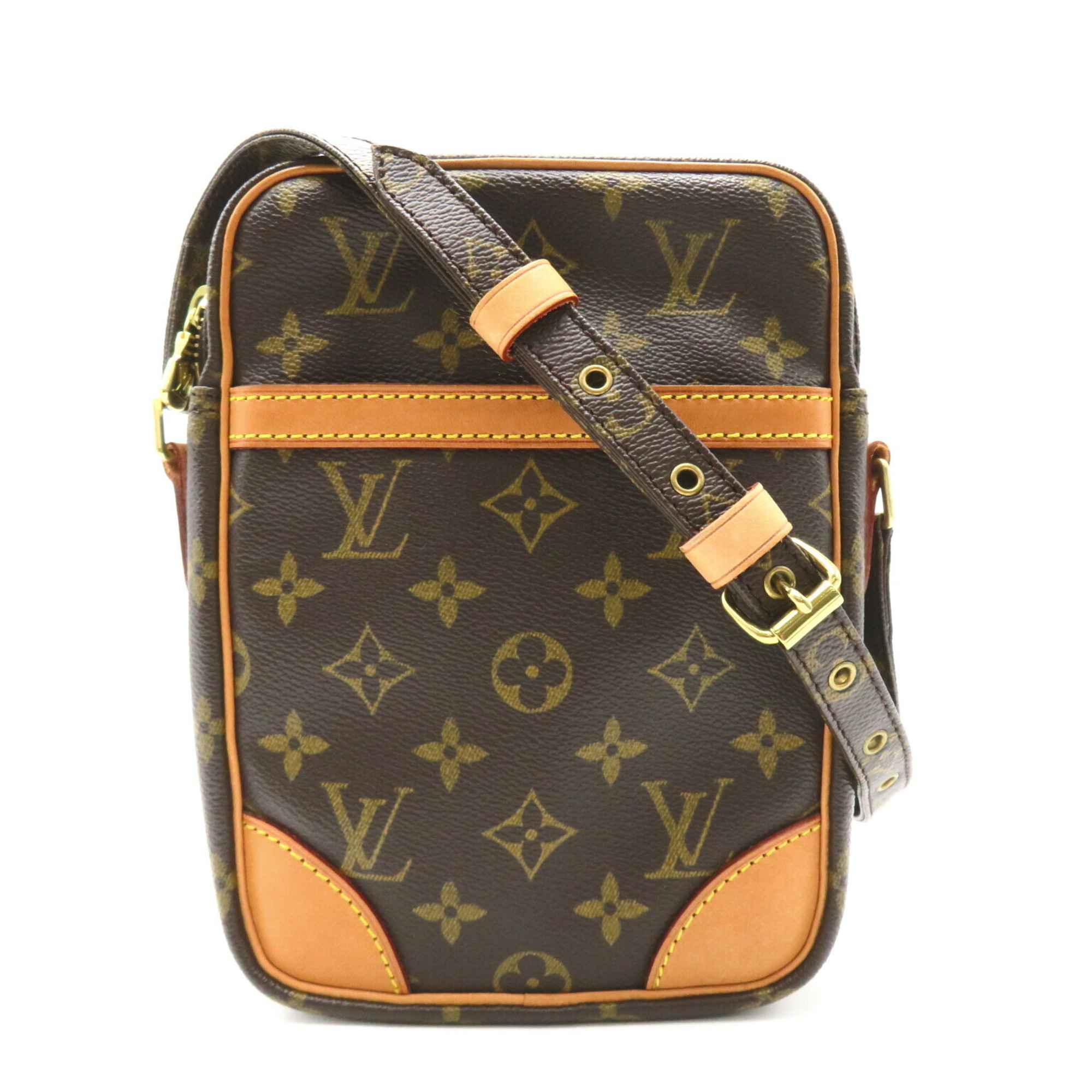 Louis Vuitton Danube Shoulder Bag, Coated Canvas, Monogram, Men's, Women's, Brown, M45266