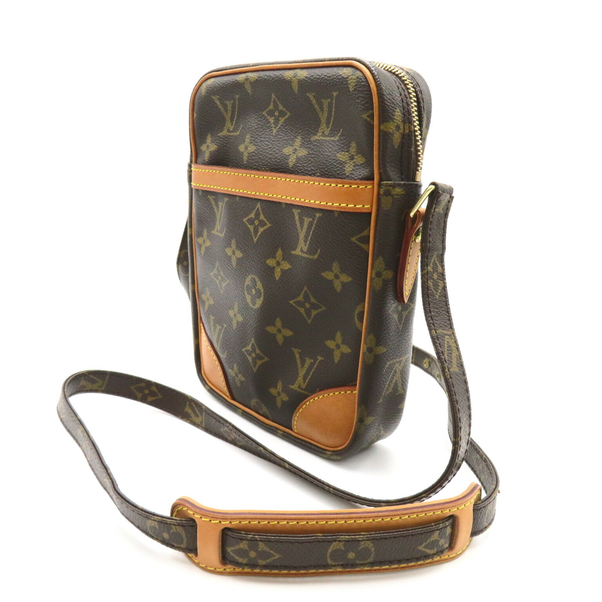 Louis Vuitton Danube Shoulder Bag, Coated Canvas, Monogram, Men's, Women's, Brown, M45266