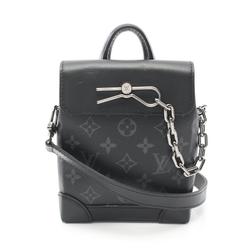 Louis Vuitton LOUIS VUITTON Nano Steamer Monogram Eclipse Shoulder Bag Coated Canvas Leather Men's Black M82774