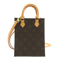 Louis Vuitton Petite Sac Plat 2-way shoulder bag, leather, monogram, women's, brown, M81295