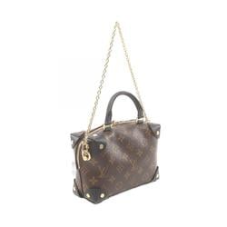 Louis Vuitton Petite Malle Souple Monogram Handbag Bag Coated Canvas Leather Women's Brown Black M45571