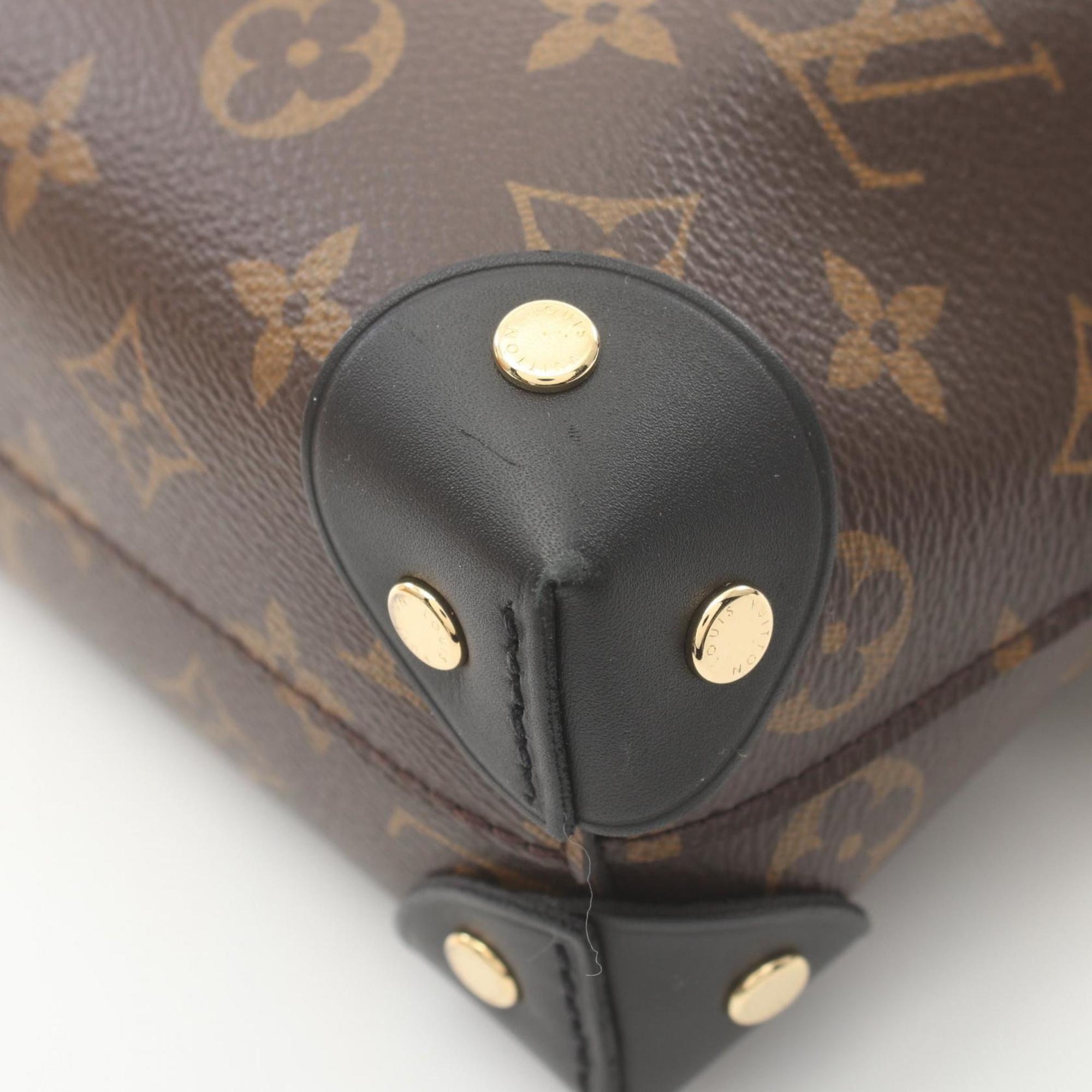 Louis Vuitton Petite Malle Souple Monogram Handbag Bag Coated Canvas Leather Women's Brown Black M45571