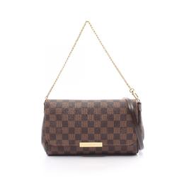 Louis Vuitton LOUIS VUITTON Favorite MM Handbag Bag Coated Canvas Leather Damier Women's Brown N41129