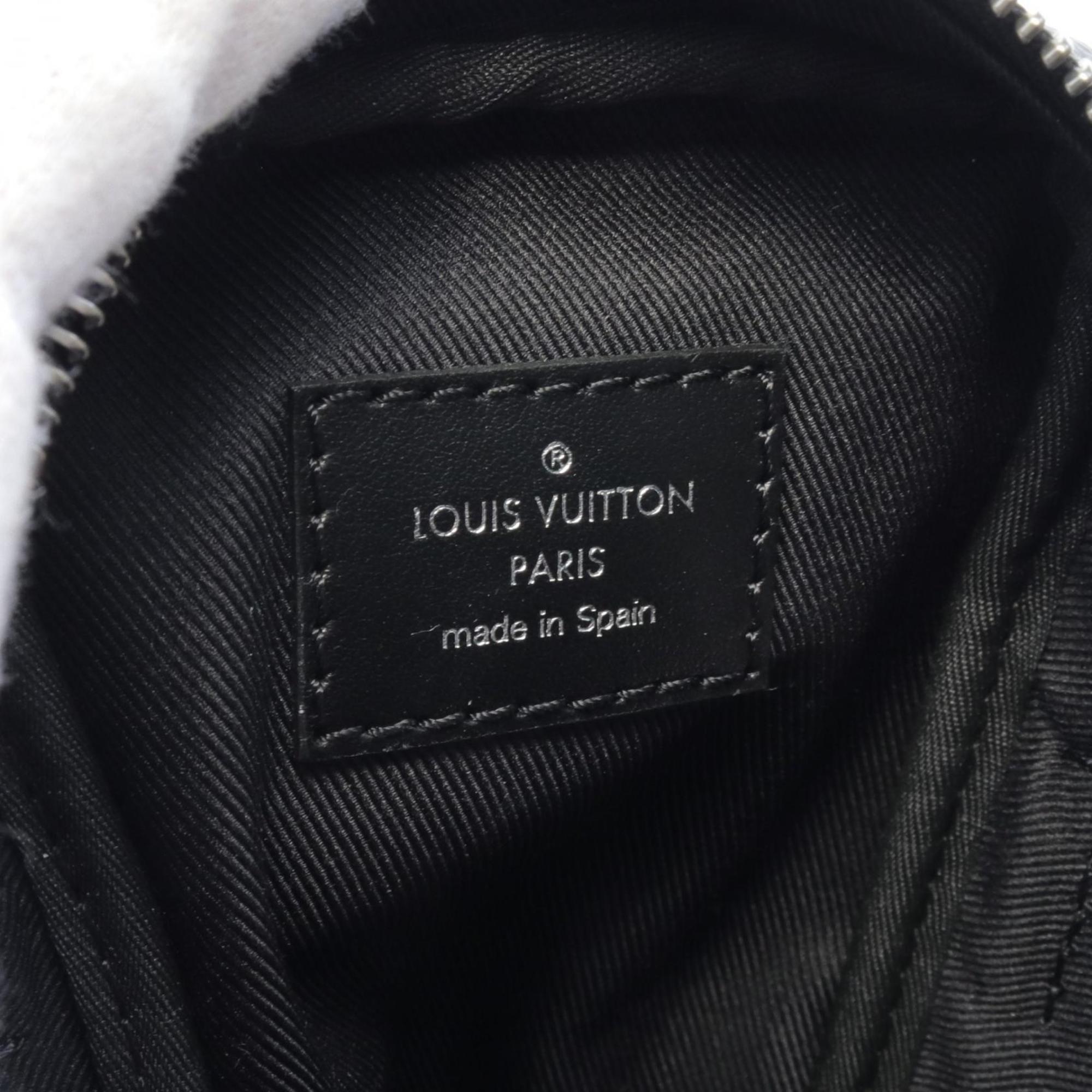 Louis Vuitton LOUIS VUITTON Double Phone Pouch Monogram Eclipse Reverse Shoulder Bag Coated Canvas Leather Men's Black Gray M81321