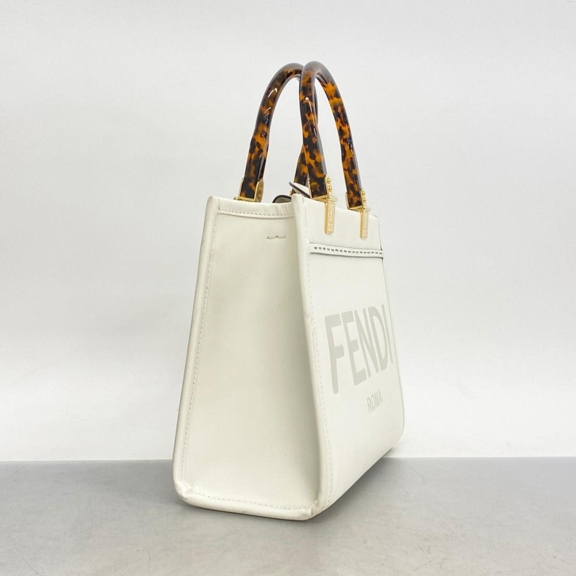 Fendi Handbag Sunshine Small Leather White Women's