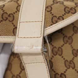 Gucci Shoulder Bag GG Canvas 145859 Leather Brown Women's