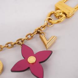 Louis Vuitton Keychain Bijoux Sac Chene Blooming Flower Pink Gold Ladies