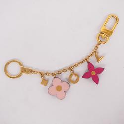 Louis Vuitton Keychain Bijoux Sac Chene Blooming Flower Pink Gold Ladies