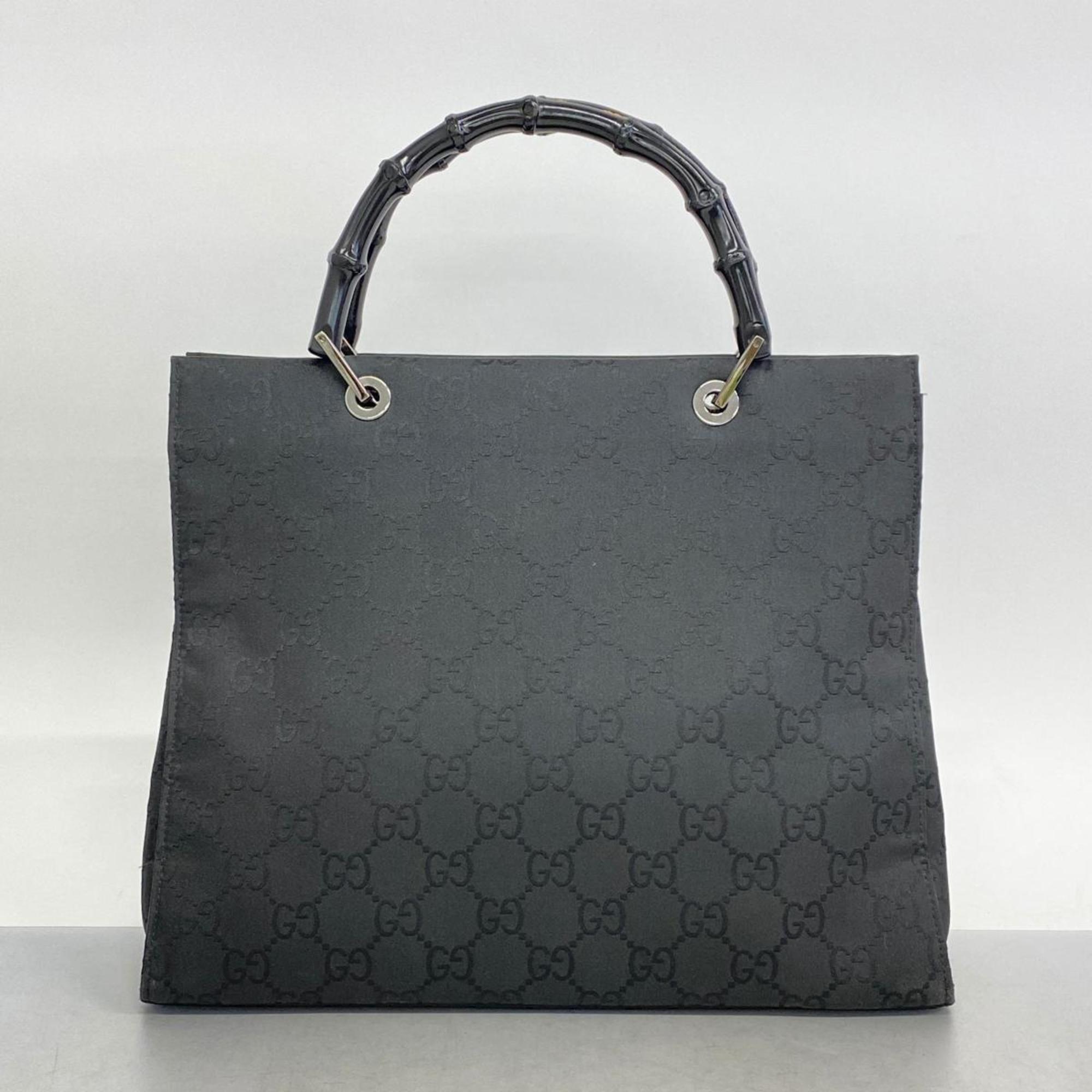 Gucci Handbag Bamboo GG Nylon 002 1010 Black Women's