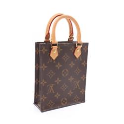 Louis Vuitton Petite Sac Plat Monogram Handbag Bag Coated Canvas Leather Women's Brown M69442