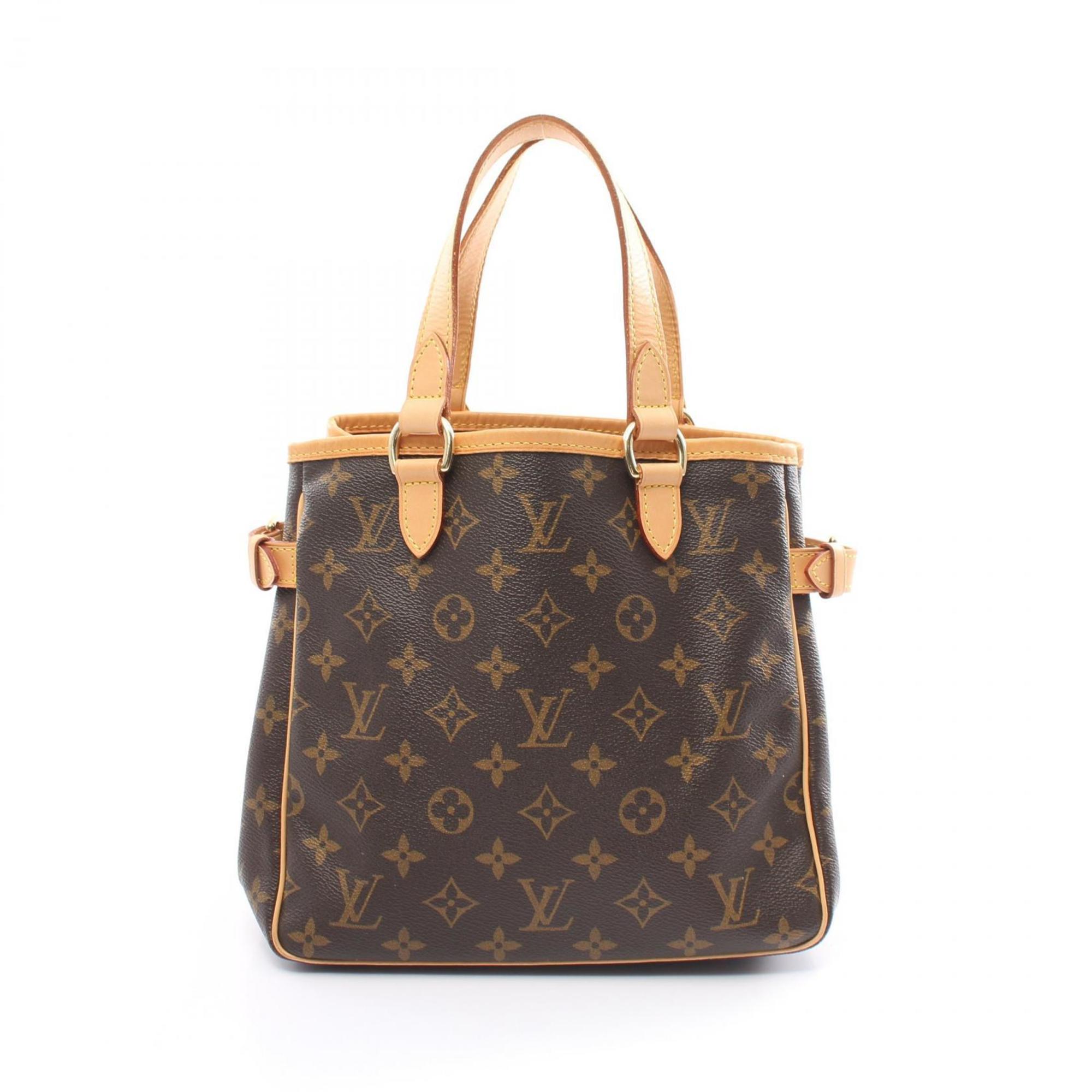 Louis Vuitton Batignolles Monogram Handbag Bag Coated Canvas Leather Women's Brown M51156