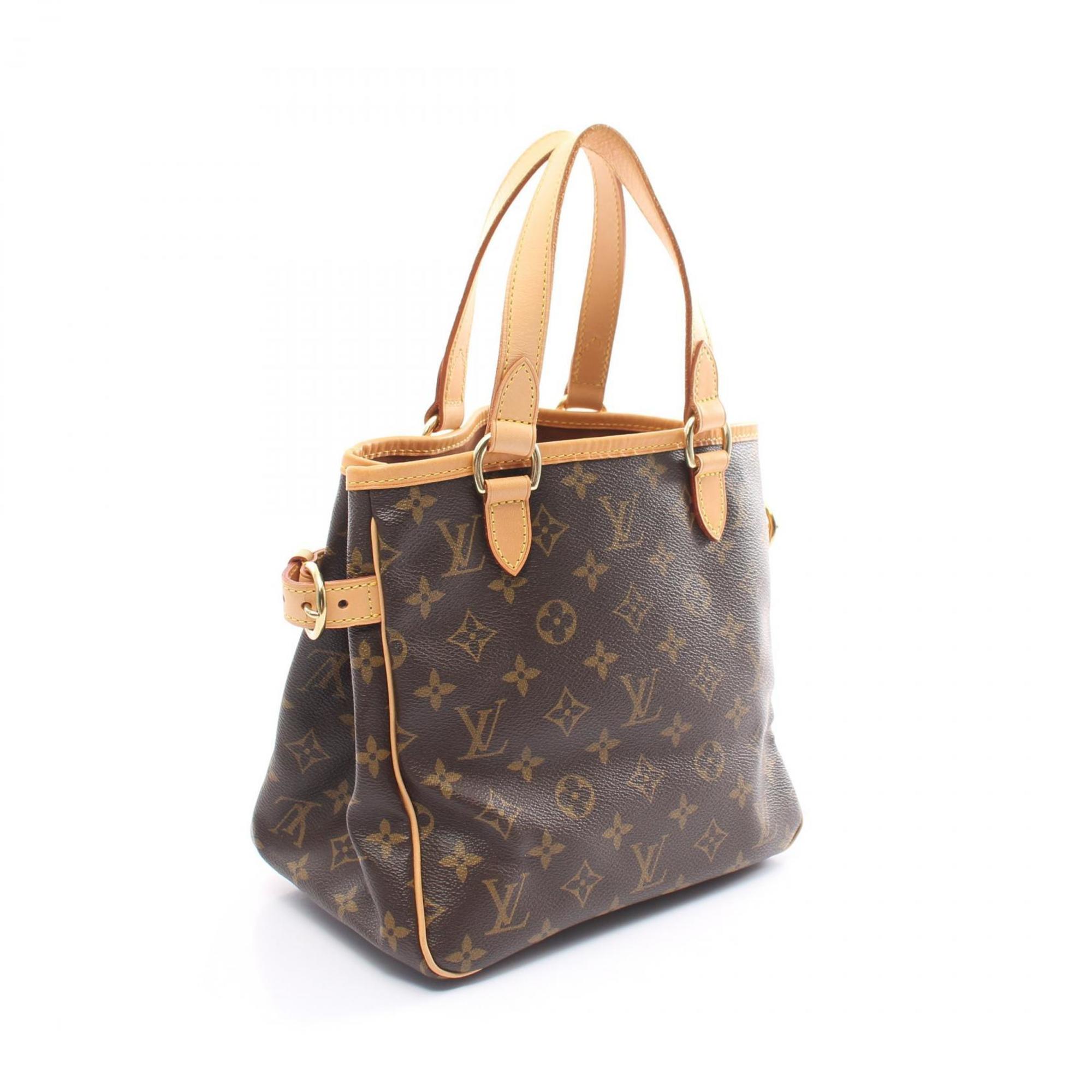 Louis Vuitton Batignolles Monogram Handbag Bag Coated Canvas Leather Women's Brown M51156