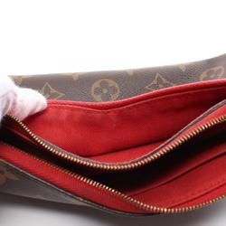 Louis Vuitton Pallas Clutch Monogram Cerise Handbag Bag Coated Canvas Leather Women's Brown Red M41638