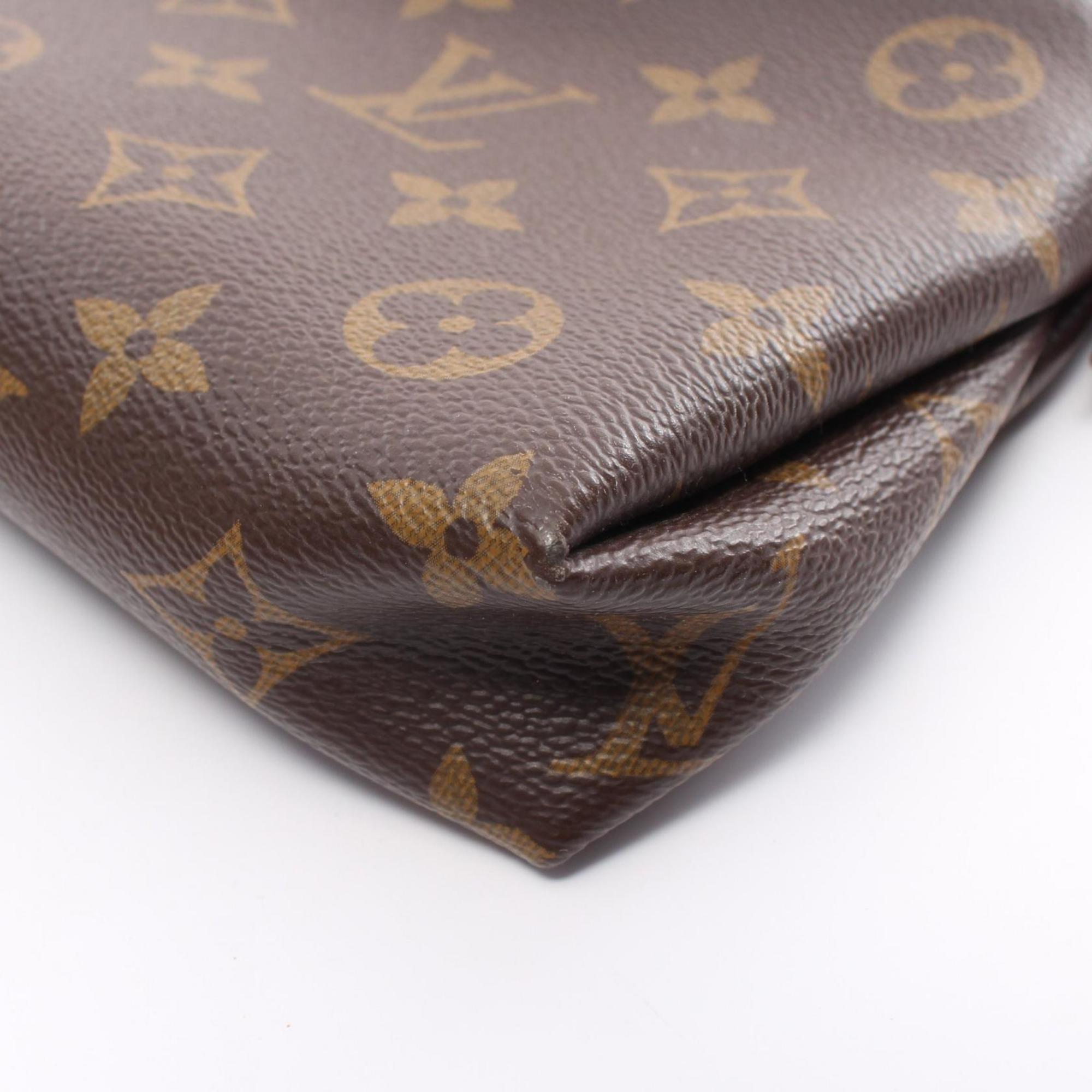 Louis Vuitton Pallas Clutch Monogram Cerise Handbag Bag Coated Canvas Leather Women's Brown Red M41638