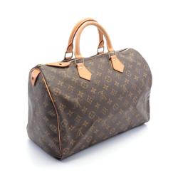 Louis Vuitton Speedy 35 Monogram Handbag Bag Coated Canvas Leather Women's Brown M41524