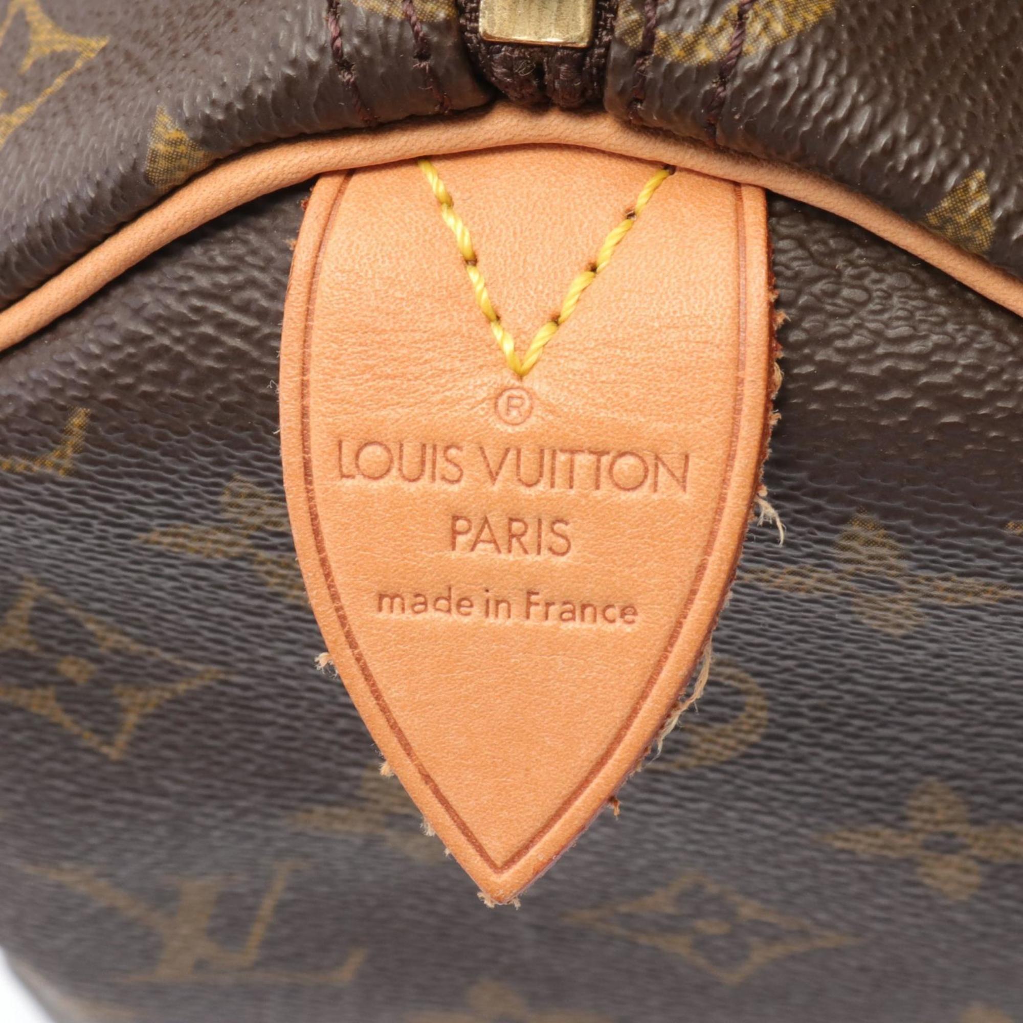 Louis Vuitton Speedy 35 Monogram Handbag Bag Coated Canvas Leather Women's Brown M41524