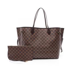 Louis Vuitton Neverfull GM Damier Ebene Tote Bag, Coated Canvas, Leather, Women's, Brown, N41357