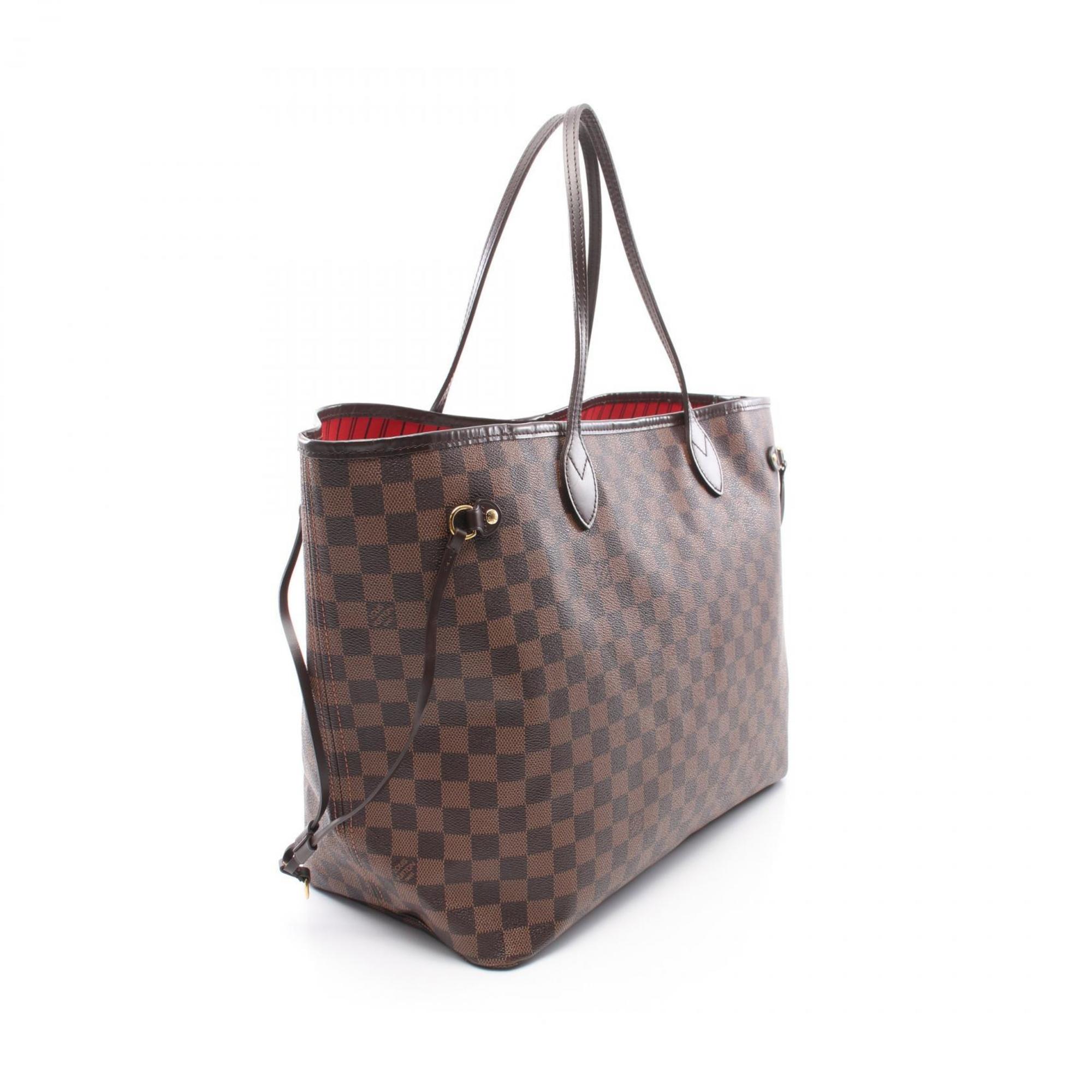 Louis Vuitton Neverfull GM Damier Ebene Tote Bag, Coated Canvas, Leather, Women's, Brown, N41357