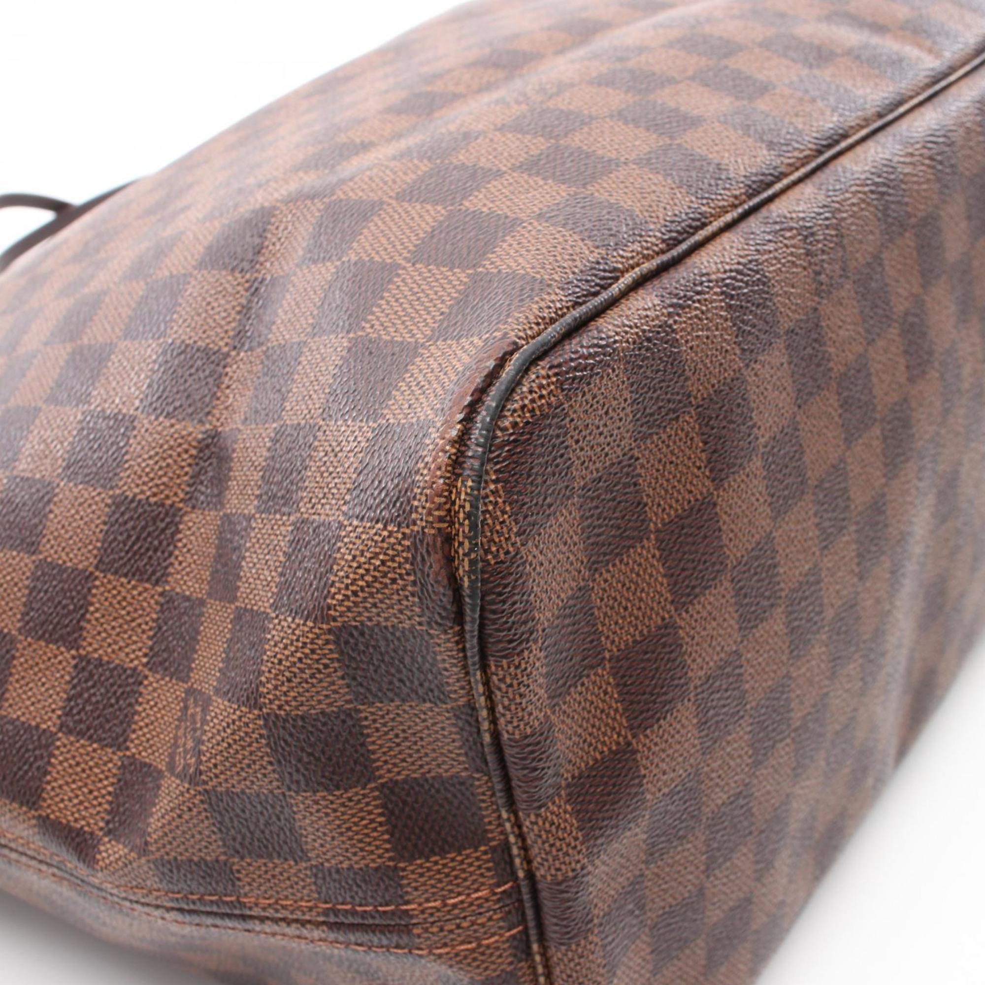 Louis Vuitton Neverfull GM Damier Ebene Tote Bag, Coated Canvas, Leather, Women's, Brown, N41357