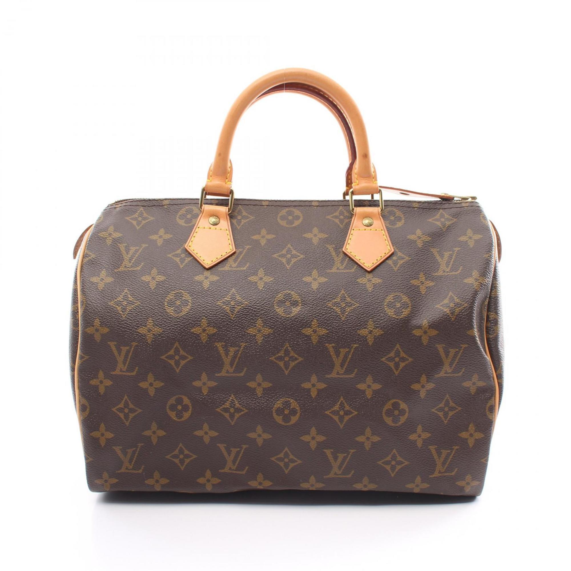 Louis Vuitton Speedy 30 Monogram Handbag Bag Coated Canvas Leather Women's Brown M41526