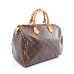 Louis Vuitton Speedy 30 Monogram Handbag Bag Coated Canvas Leather Women's Brown M41526