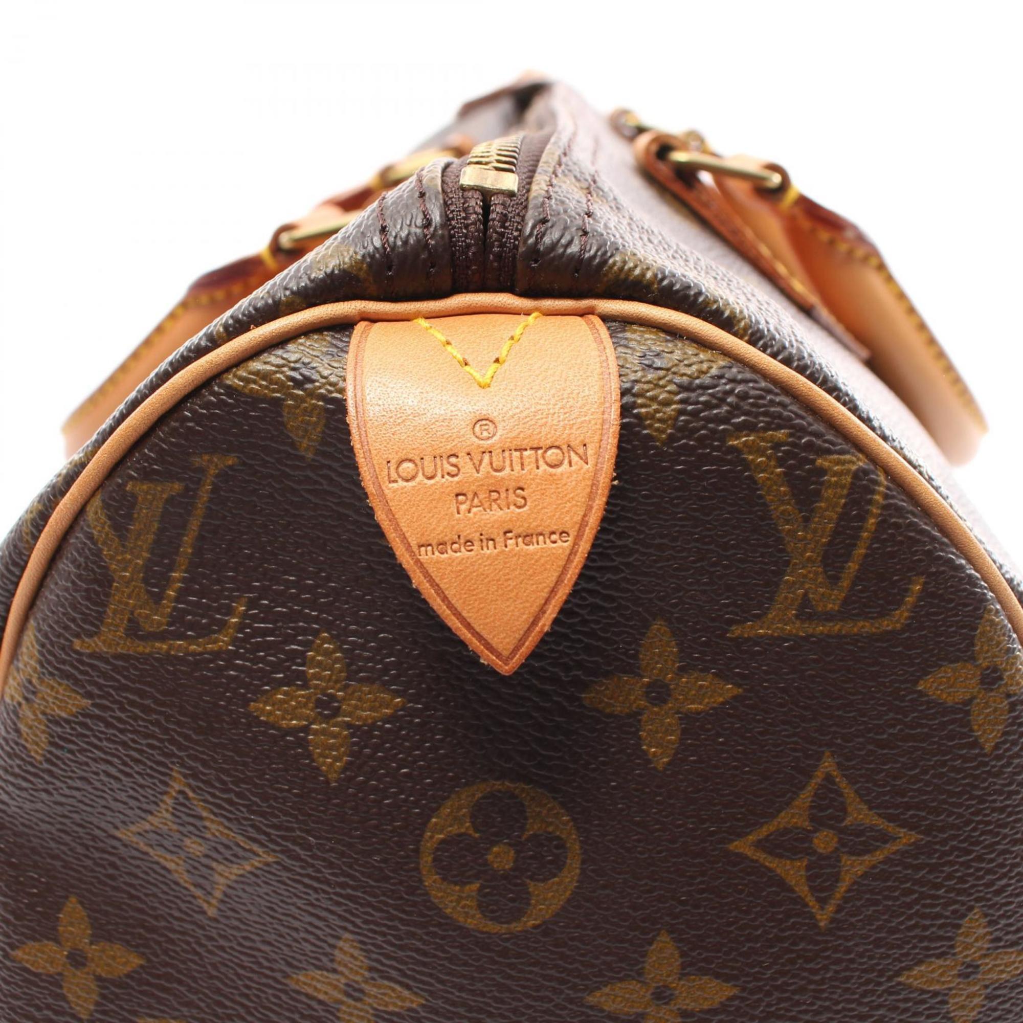 Louis Vuitton Speedy 30 Monogram Handbag Bag Coated Canvas Leather Women's Brown M41526