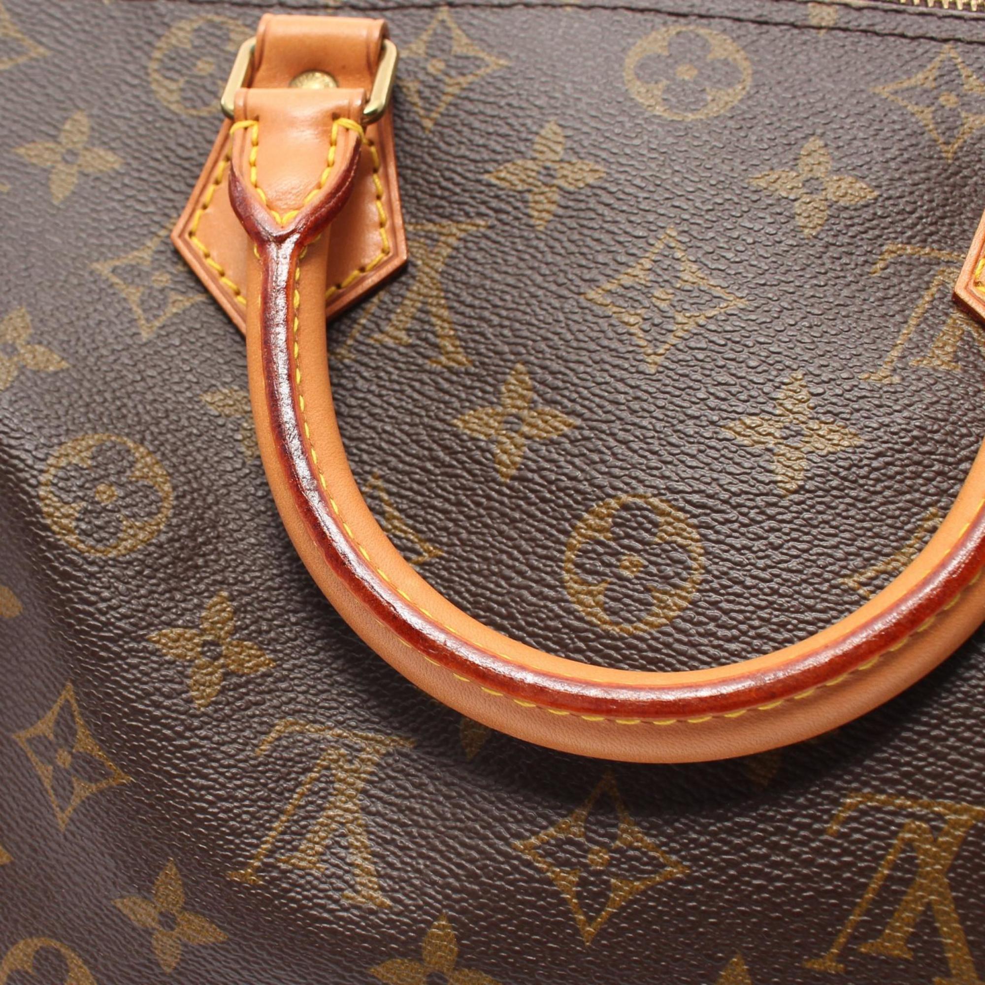 Louis Vuitton Speedy 30 Monogram Handbag Bag Coated Canvas Leather Women's Brown M41526