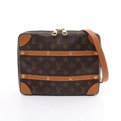 Louis Vuitton Soft Trunk PM Monogram Shoulder Bag Coated Canvas Leather Men's Women's Brown M68494