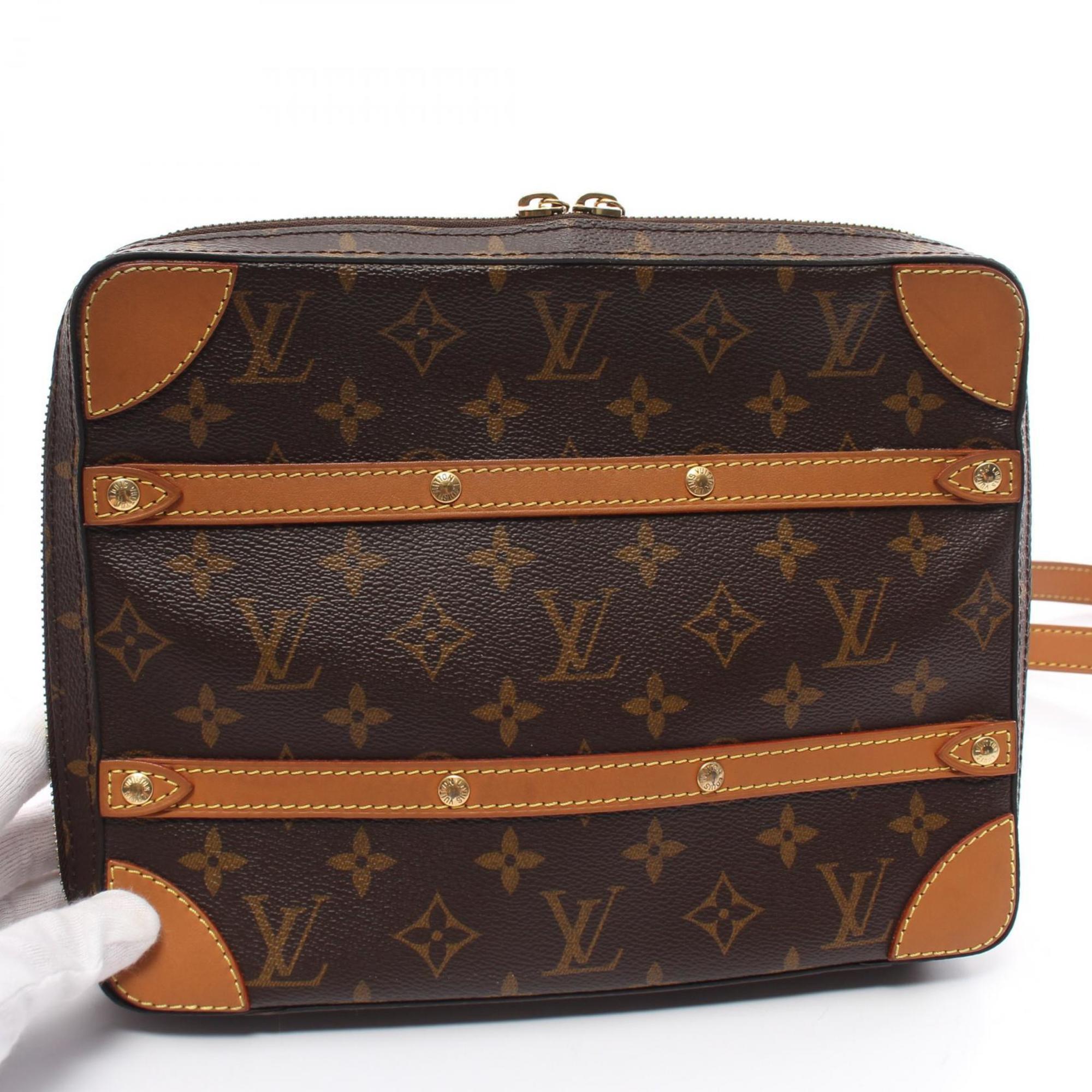 Louis Vuitton Soft Trunk PM Monogram Shoulder Bag Coated Canvas Leather Men's Women's Brown M68494